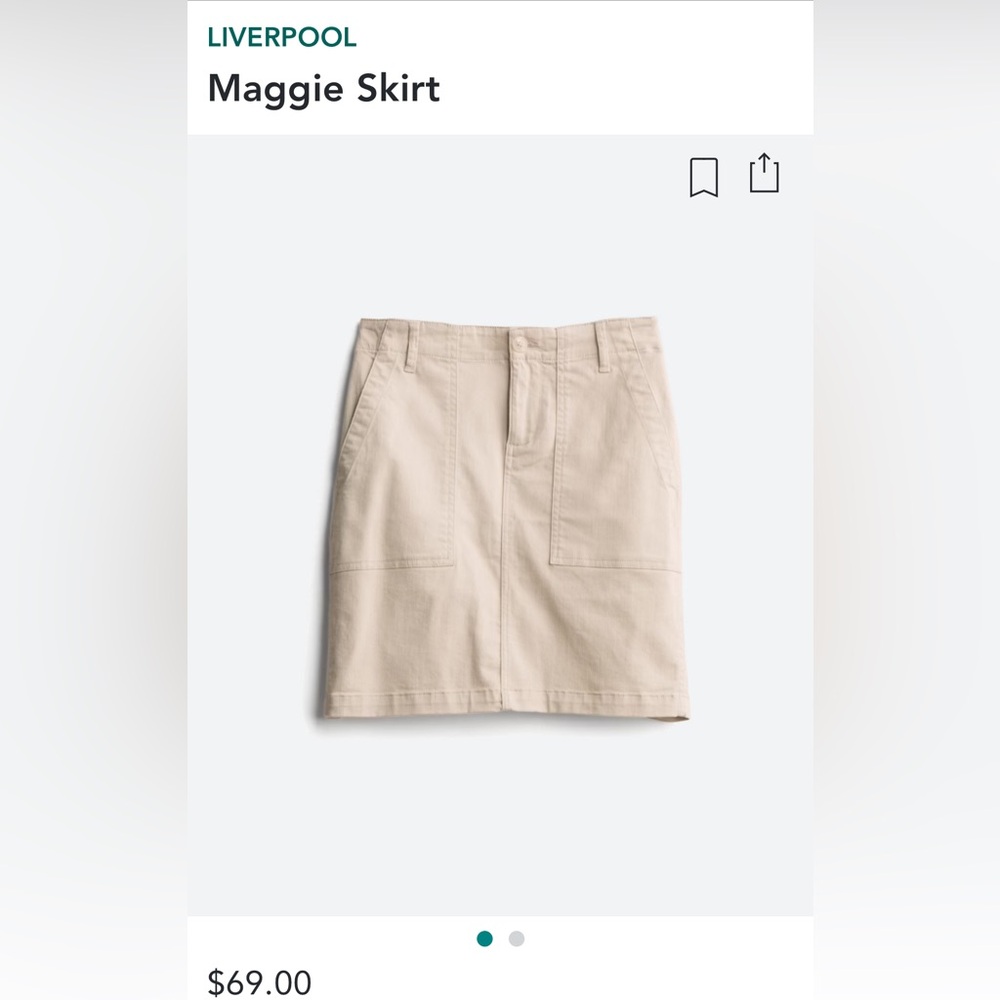 Liverpool Maggie Mini Skirt in Beige